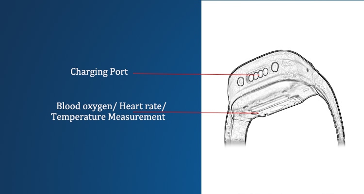 Monitor de temperatura corporal pulseira inteligente relógio de frequência cardíaca